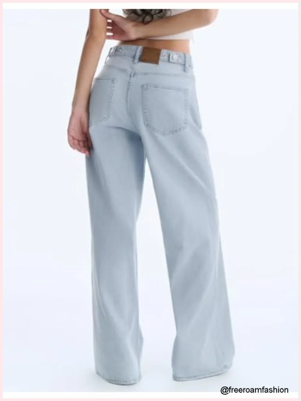 Adjustable Waist Wide Leg Jeans Baggy High Waisted Y2K Denim